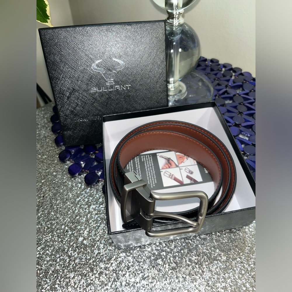 Mens Brown Belt Cut to Adjust Sz:28 - 36 Bulliant Genuine Leather.